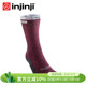 injinji双层徒步套袜五指袜女长筒山系运动羊毛coolmax五趾袜子冬