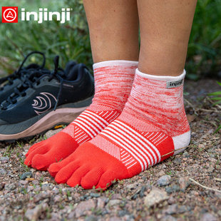 injinji女越野跑袜25年加厚中筒coolmax速干户外运动徒步登山袜