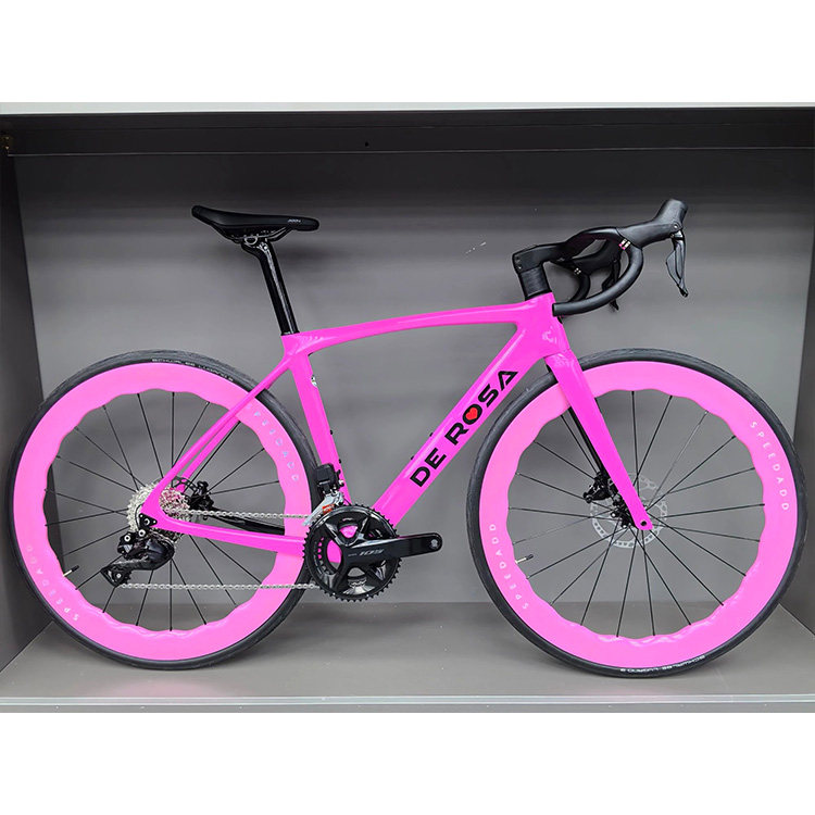 derosa意大利idol粉色7170电子变速速途波浪碳纤维轮碳纤维公路车