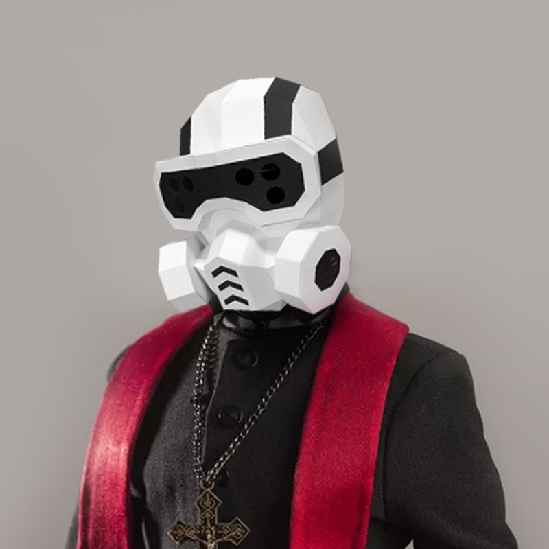 创意防毒头套创意手工diy瘟疫医生3d折纸赛博朋克cos全脸生化面具