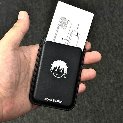 NOFILE LIFE 艺术家合作款系列pu皮质黑色ins风苹果手机磁吸卡包