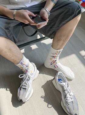 ARMOR MADNESS 泼墨艺术袜设计感街头潮流男女秋冬扎染粗线堆堆袜
