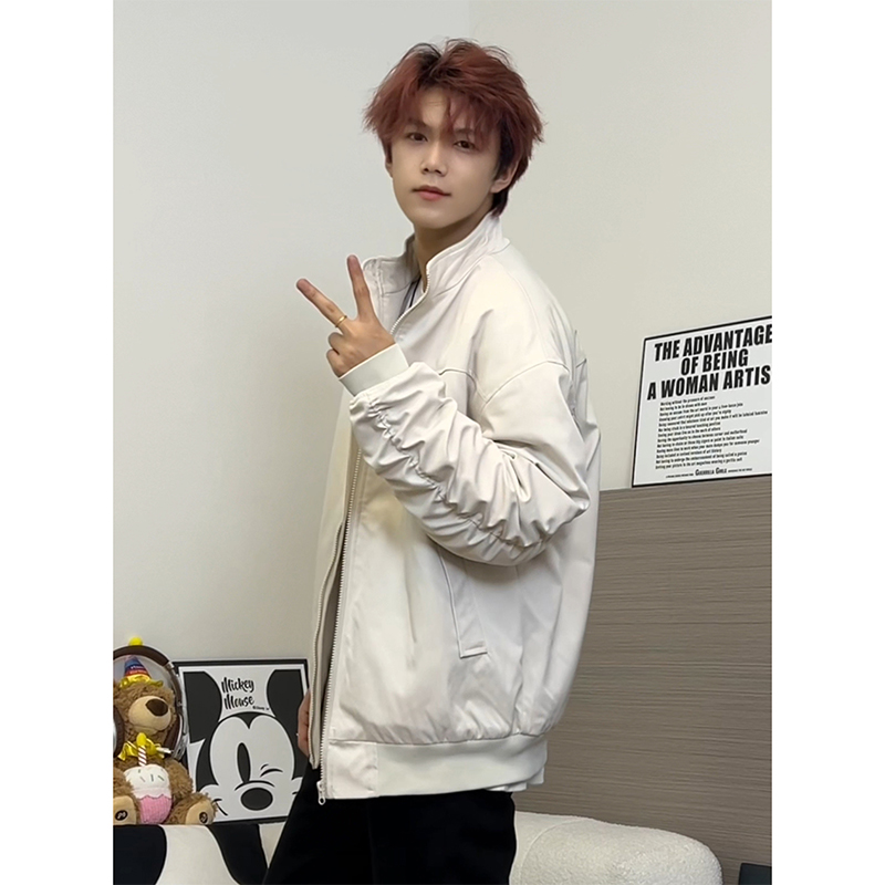 gtal美式教练夹克褶皱秋冬飞行员棉服男款户外立领二棉工装外套潮