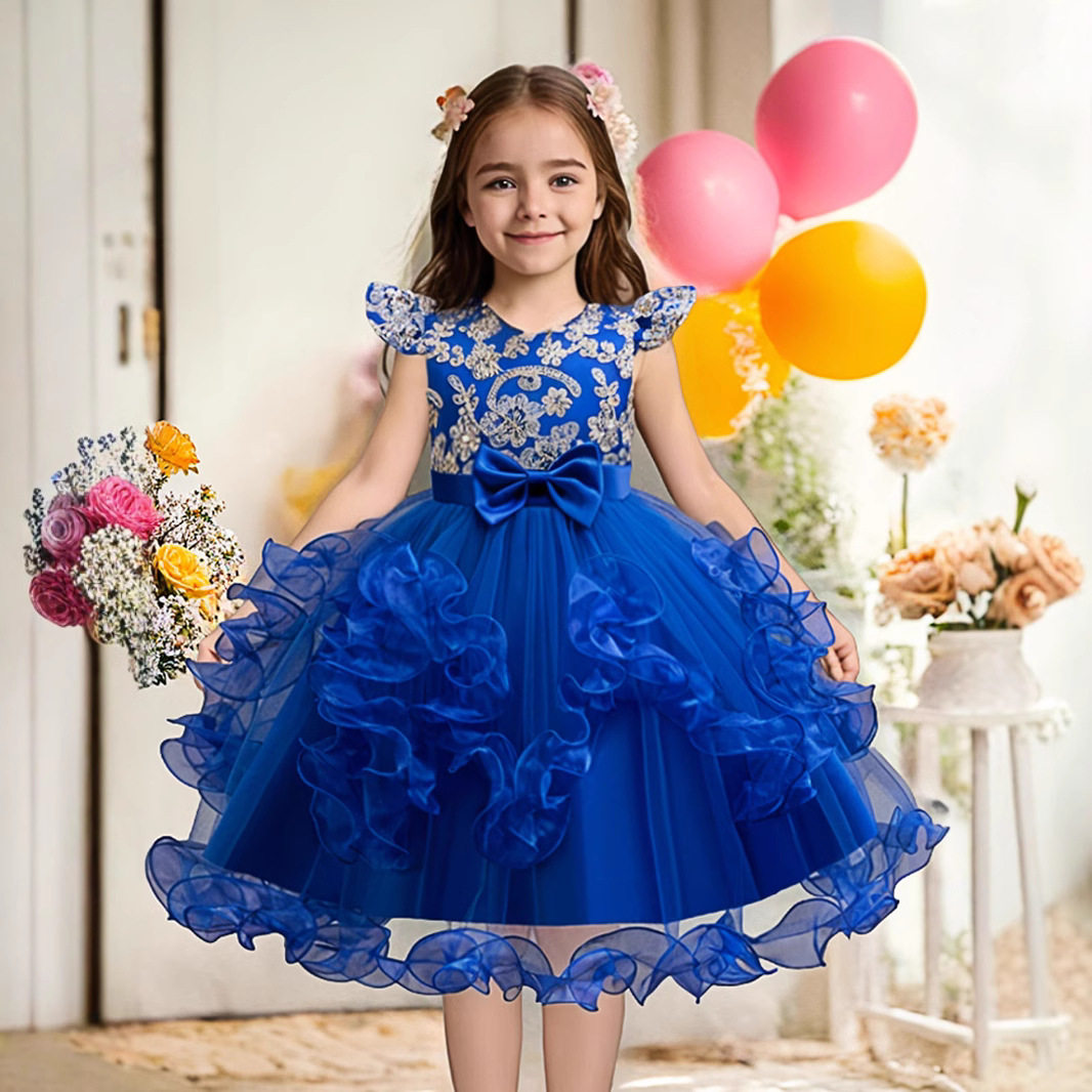 儿童公主裙礼服欧美花童亮片蓬蓬裙走秀表演服女童花边连衣裙跨境,童装/婴儿装/亲子装,儿童礼服,淘宝优惠券,粉丝福利购,淘宝优惠卷