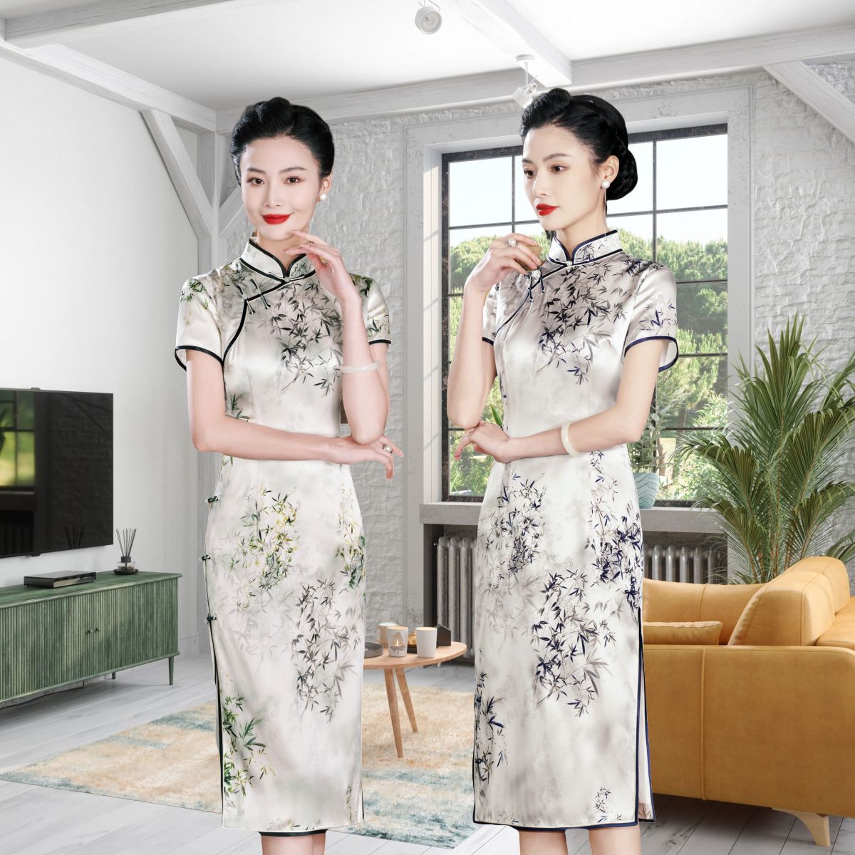 新中式真丝旗袍2025新款国风高端中长款桑蚕丝日常款年轻款