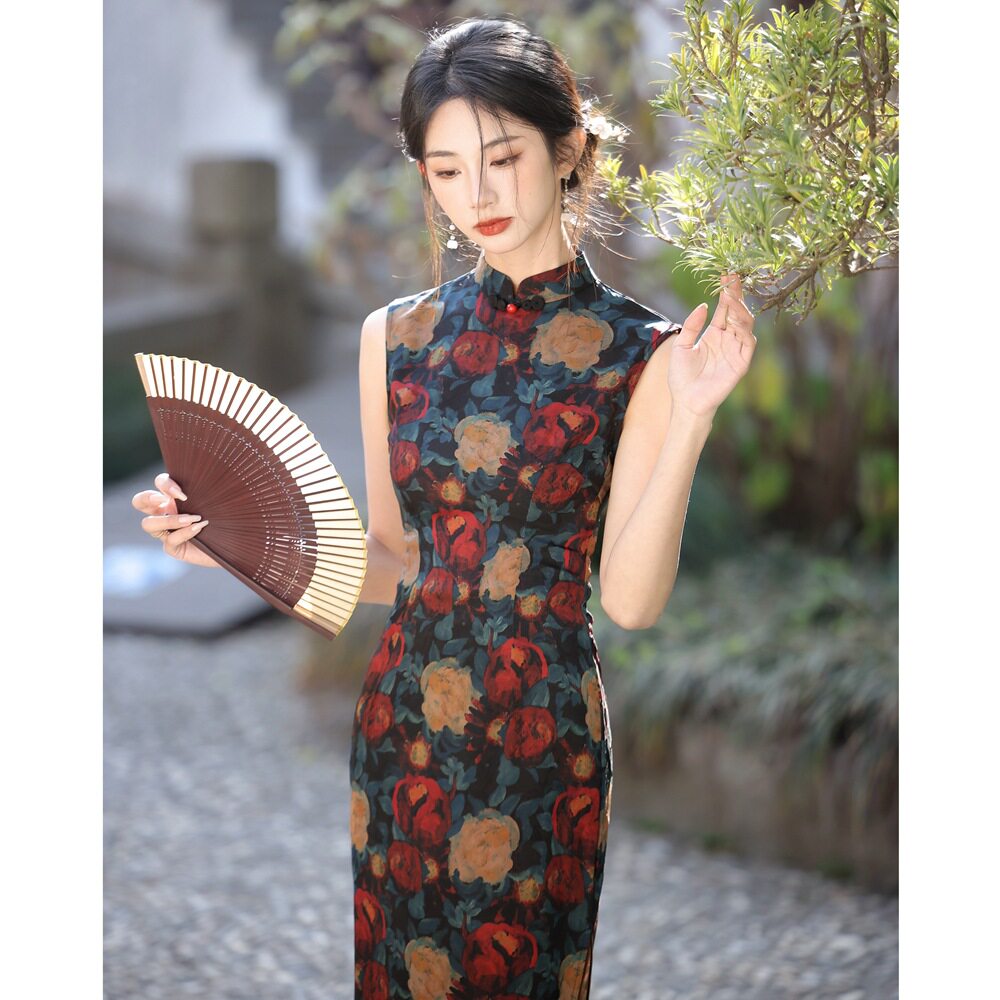 2026春夏新中式无袖旗袍年轻款感优雅国风女装长款改良连衣裙礼服