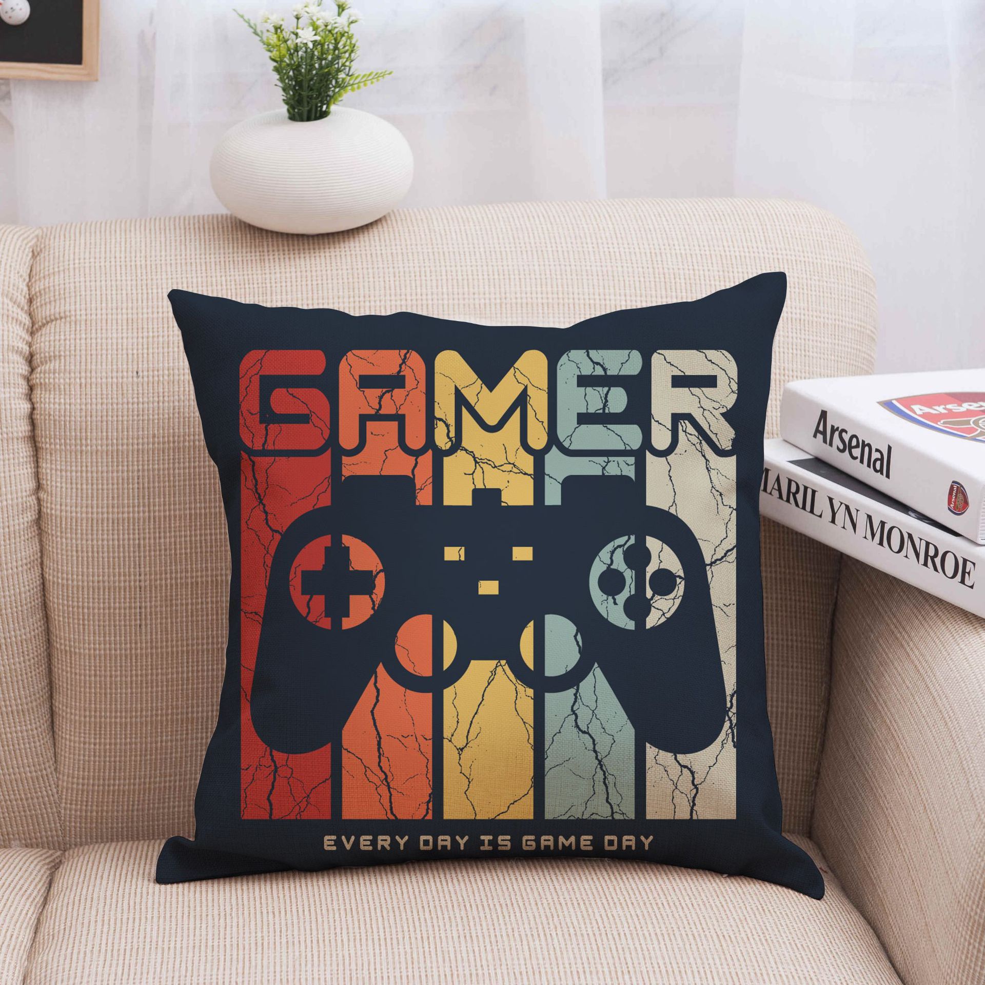 电脑游戏主机游戏玩家gamer抱枕沙发靠抱枕定制时尚家用装饰外贸