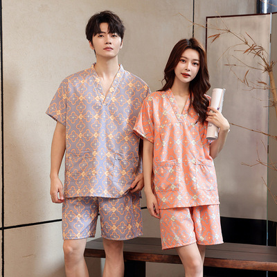 芈竹汗蒸服女柔肤棉浴衣桑拿服套装男款大码洗浴养生服足疗家居服