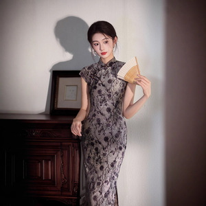 2026夏季新款旗袍气质优雅感轻奢淑女礼服修身显瘦老上海连衣裙