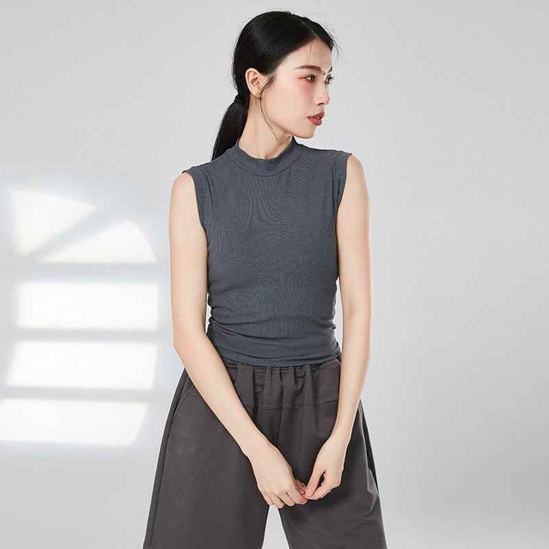 现代舞服无袖背心形体训练服新款高领上衣舞蹈练功服夏季运动跨境