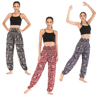 2024年新跨境亚马逊ebay爆款泰国大象瑜伽裤灯笼裤瑜伽服女装绵绸
