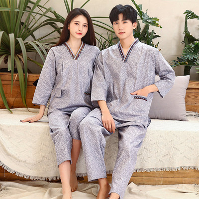 长款情侣温泉睡袍足疗按摩家居服