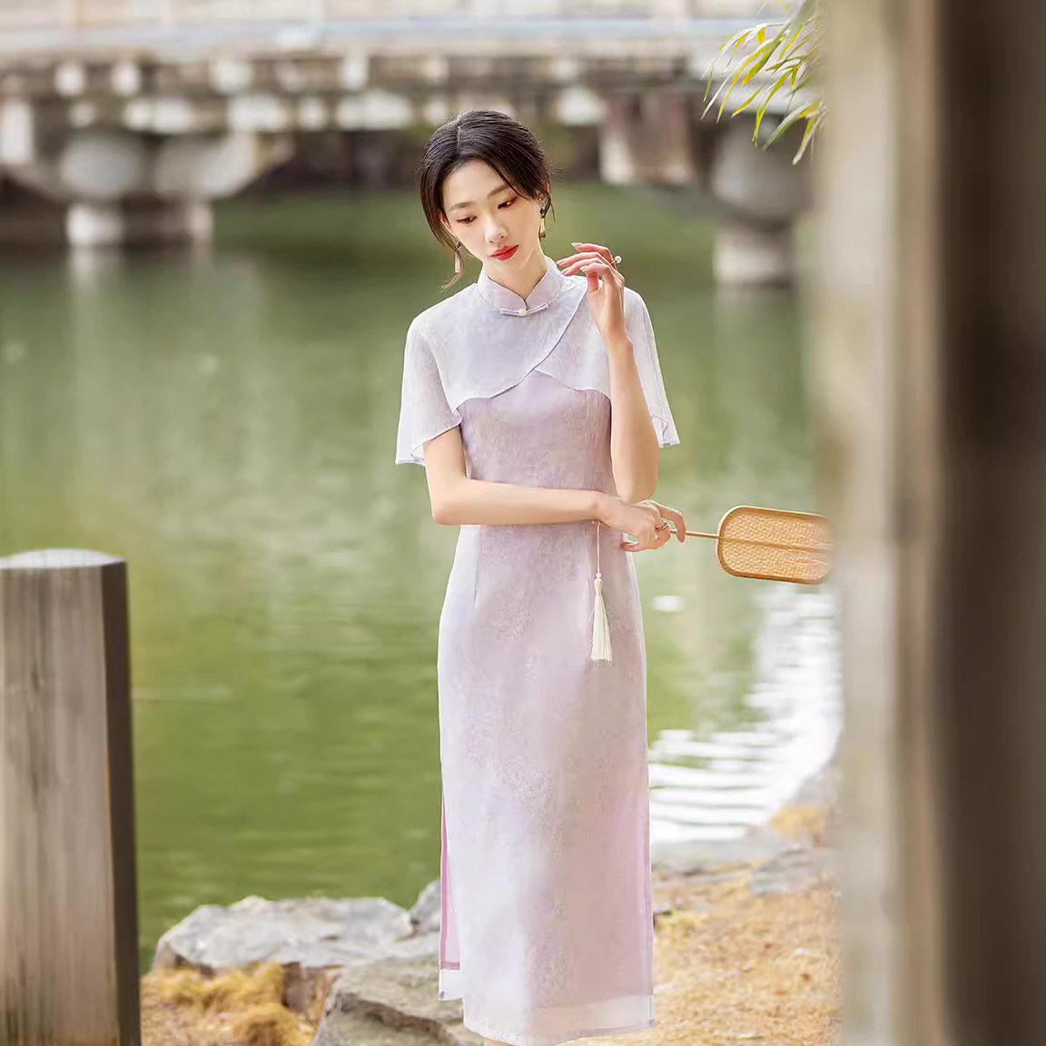 复古民国风名媛旗袍假两件套新款气质少女优雅中式国风改良连衣裙