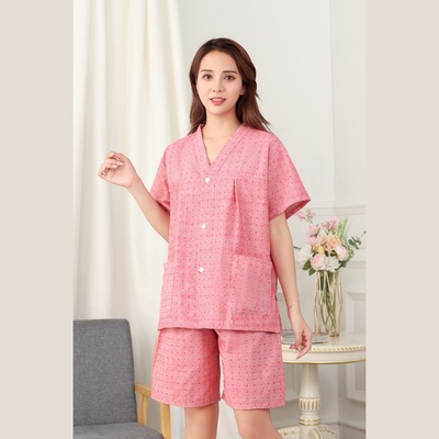 纯棉前后开扣艾灸理疗服汗蒸服中医养生服推拿按摩开背服男女酒店