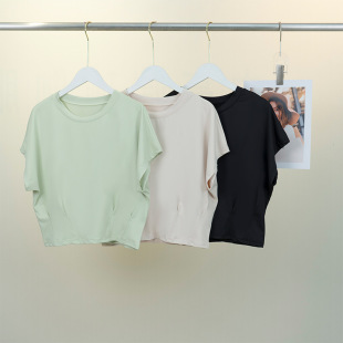 新款外穿短款速干显瘦健身服上衣透气羽毛球瑜伽T恤运动短袖女夏