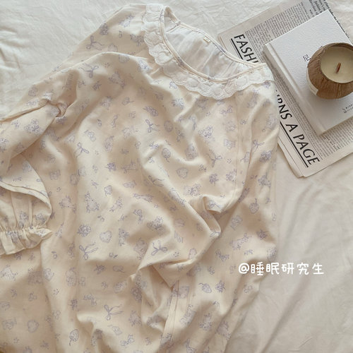 【馥芮白】睡裙A类全棉柔雾纱系列春夏女睡衣纯棉套装软料小碎花
