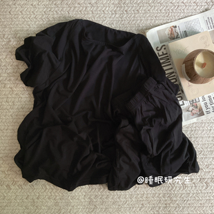 套装 Basic 短裤 女睡衣弹力软料日系纯色套头家居服短袖 Wear春夏季