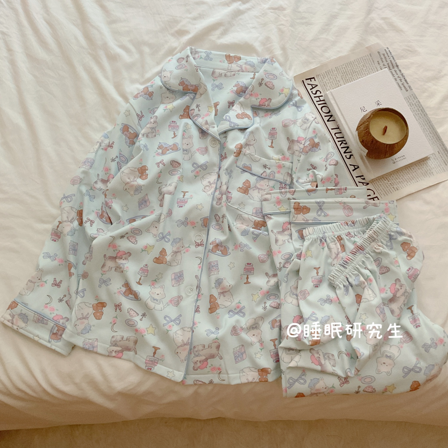 【大概是船长】秋冬季女睡衣软料蓄热德绒家居服套装西高地开衫