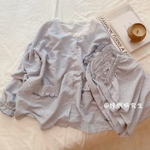 女睡衣大码 小奥汀 小奶皮系列高智感秋季 奶油软蕾丝 家居服套装