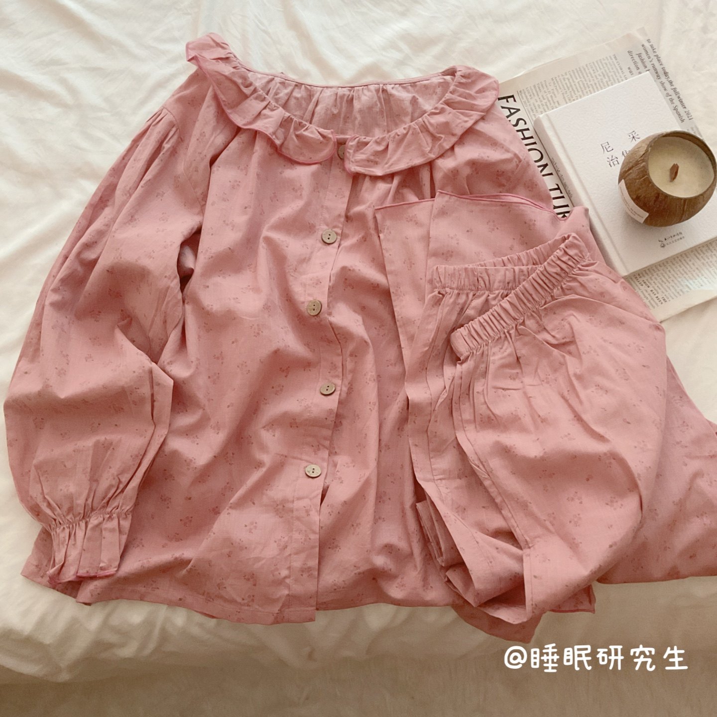 【肉桂拿铁】春秋季女睡衣软料简约纯色家居服纯棉套装奶油花边,女士内衣/男士内衣/家居服,睡衣/家居服套装,淘宝优惠券,粉丝福利购,淘宝优惠卷