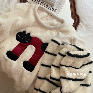 【招财猫猫】春节相聚居家系列限定女家居服套装早春新款珊瑚绒