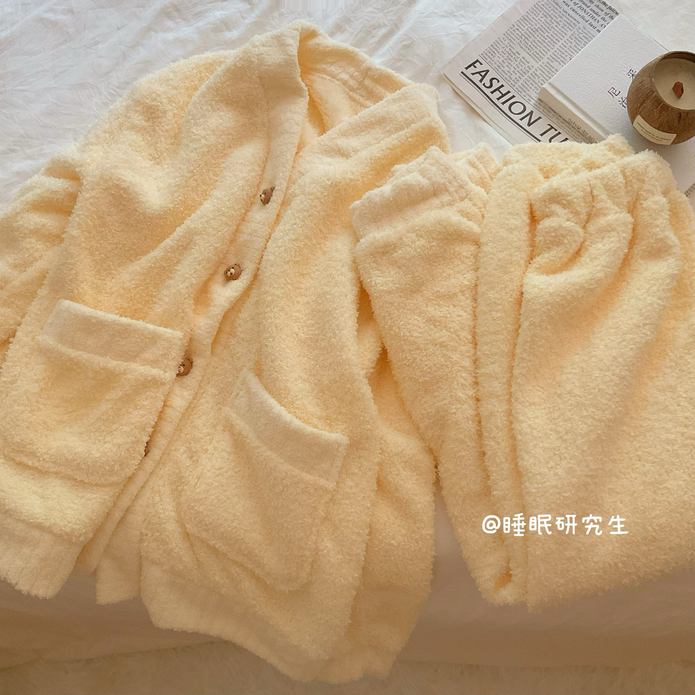 【黄油小熊】秋冬季女睡衣两件套奶酪绒软绵绵家居服两件套保暖