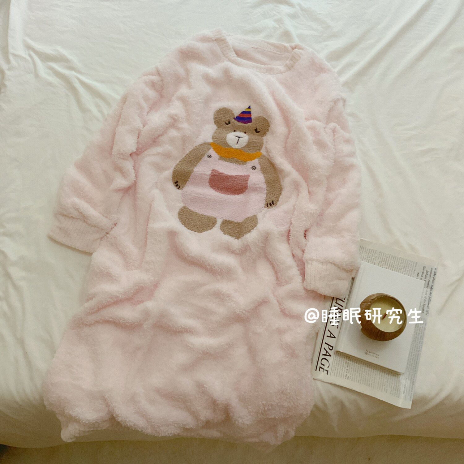 【小熊贝果】秋冬季女睡裙软料珊瑚绒简约锁温收口家居服蓄热保暖