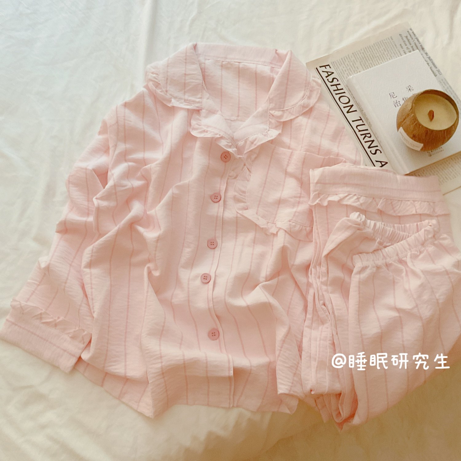 【落樱小路】小奶皮系列高智感秋季女睡衣软料条纹大码家居服套装,女士内衣/男士内衣/家居服,睡衣/家居服套装,淘宝优惠券,粉丝福利购,淘宝优惠卷