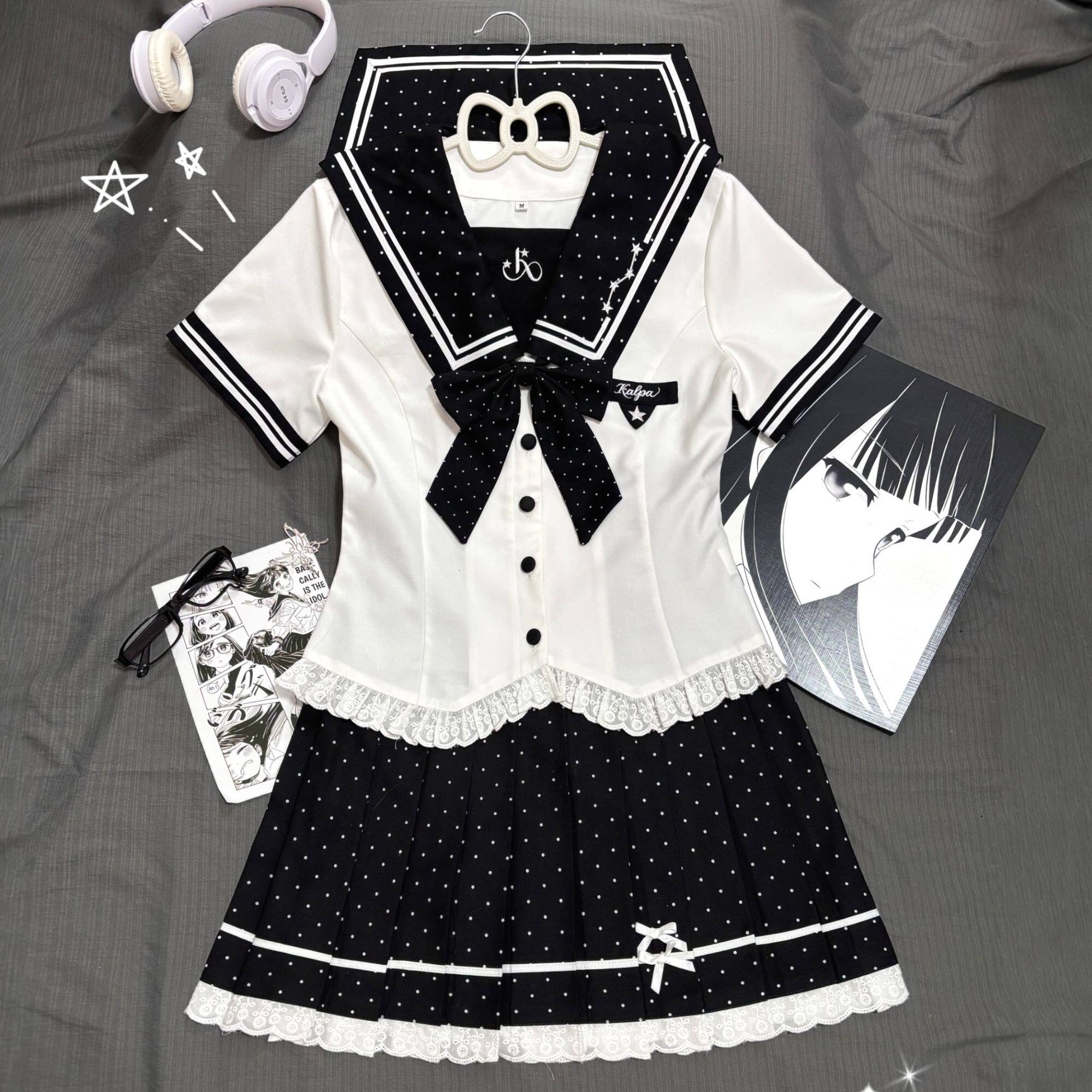 【星动波点】川海阁jk原创水手服JK套装甜美波点刺绣学院收腰显瘦