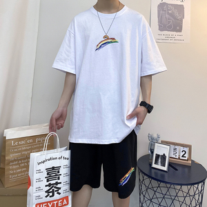 两件套t恤套装男夏季休闲日系潮流男装一套搭配短裤A161-TZ02图片