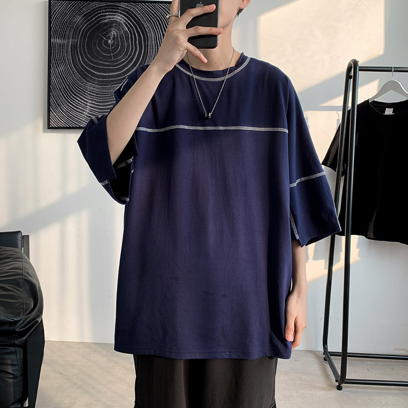 短袖T恤男潮ins宽松打底体恤衫半袖休闲潮牌百搭衣服A161-B12,男装T恤,电商A161