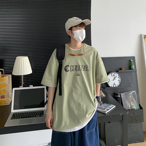 男短袖t恤潮牌潮流ins夏季新款半截袖印花上衣服A161-T20-P25图片