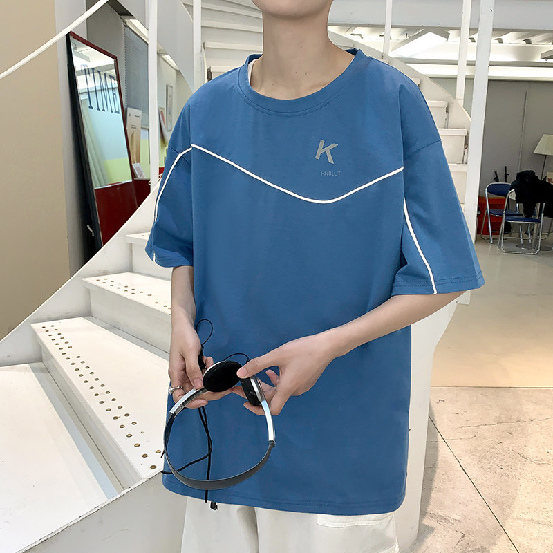 短袖宽松ins潮流百搭潮牌港风时尚装夏季t恤衣服夏装A161-B08-P30,男装T恤,电商A161
