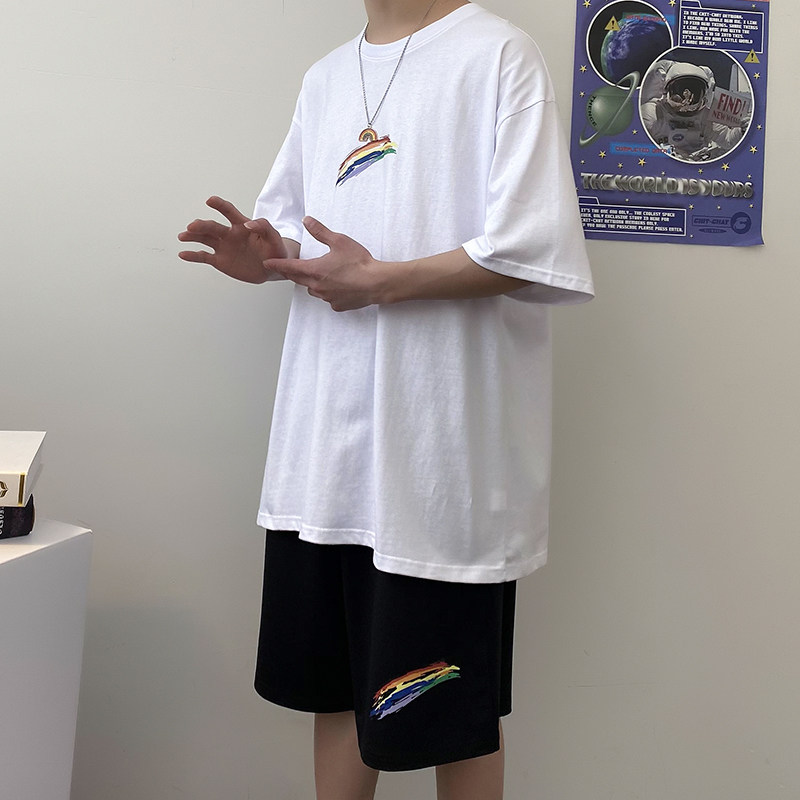 两件套t恤套装男夏季休闲日系潮流男装一套搭配短裤A161-TZ02,男装休闲套装,电商A161