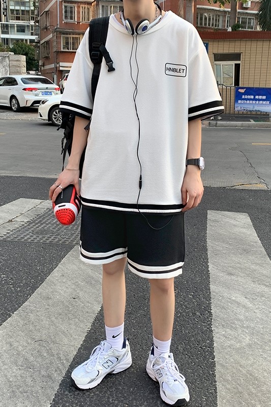 休闲运动套装男装一套搭配帅气潮牌夏季2021款衣服A161-TZ01-P45,男装休闲套装,电商A161
