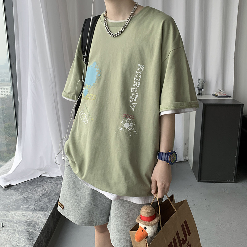 男短袖T恤夏季宽松潮流内搭上衣服潮牌ins百搭打底衫A161-T24图片