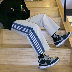 男潮牌ins港风春季直筒宽松韩版潮流百搭裤子长裤A161-G818图片