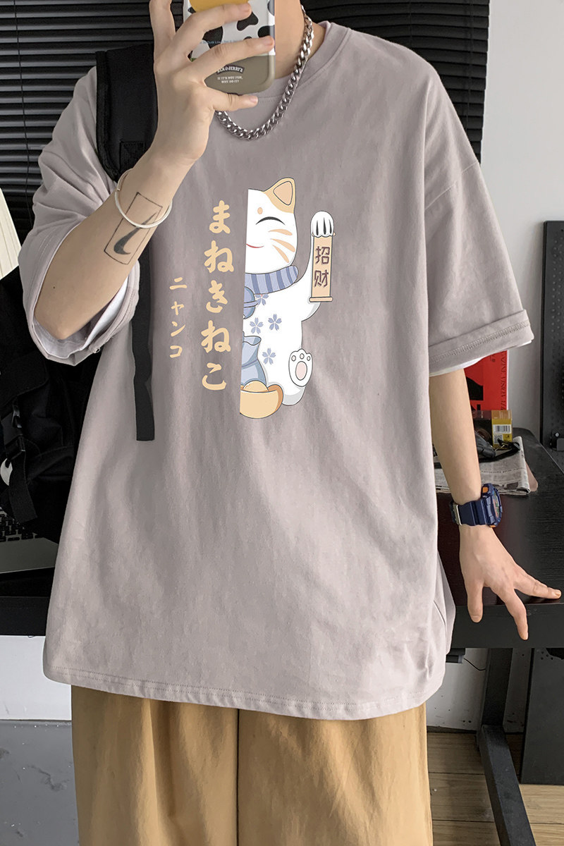 2021新款短袖男潮牌潮流宽松超火百搭潮ins港风T恤A161-T28,男装T恤,电商A161