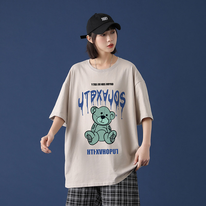 潮牌2021新款男潮流穿搭五分短袖T恤宽松韩版上衣A161-T42-P25,男装T恤,电商A161