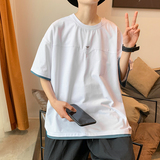 2021夏季衣服男潮流宽松百搭港风t恤短袖潮牌ins帅A161-T301-P30，男装T恤，电商A161