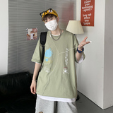 短袖T恤男潮牌ins夏季大码宽松2021新款潮流百搭衣服A161-T24-P25，男装T恤，电商A161