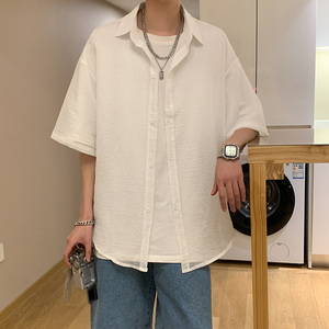 男长袖衬衫春秋季韩版潮流修身休闲短袖衬衣夏季A161-W1055-P35,深蓝色的鞋该怎么搭配衣服呀图片