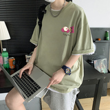 2021新款男短袖t恤男港风ins潮流百搭潮牌宽松上衣服A161-T27，男装T恤，电商A161