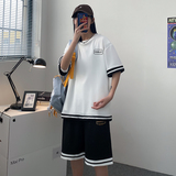 休闲套装短袖t恤ins潮流港风帅气韩版宽松潮牌运动A161-TZ01，男装套装，电商A161