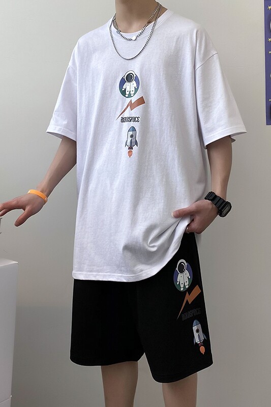 夏季套装潮牌搭配时尚短袖t恤潮流帅气休闲运动短裤A161-TZ03,男装休闲套装,电商A161