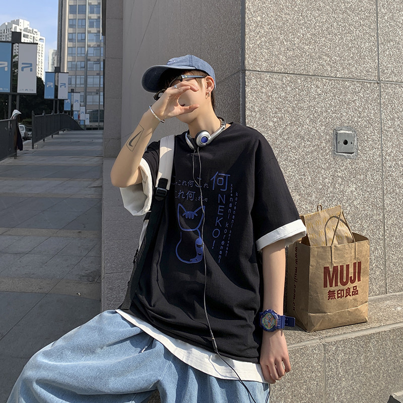 男士短袖T恤2021新款潮牌潮流百搭夏季ins体桖衣服A161-T17,男装T恤,电商A161