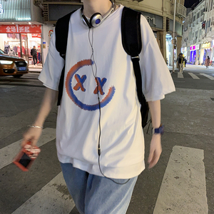 原宿风短袖男潮流宽松百搭ins超火cec夏季港风t恤A161-T16图片