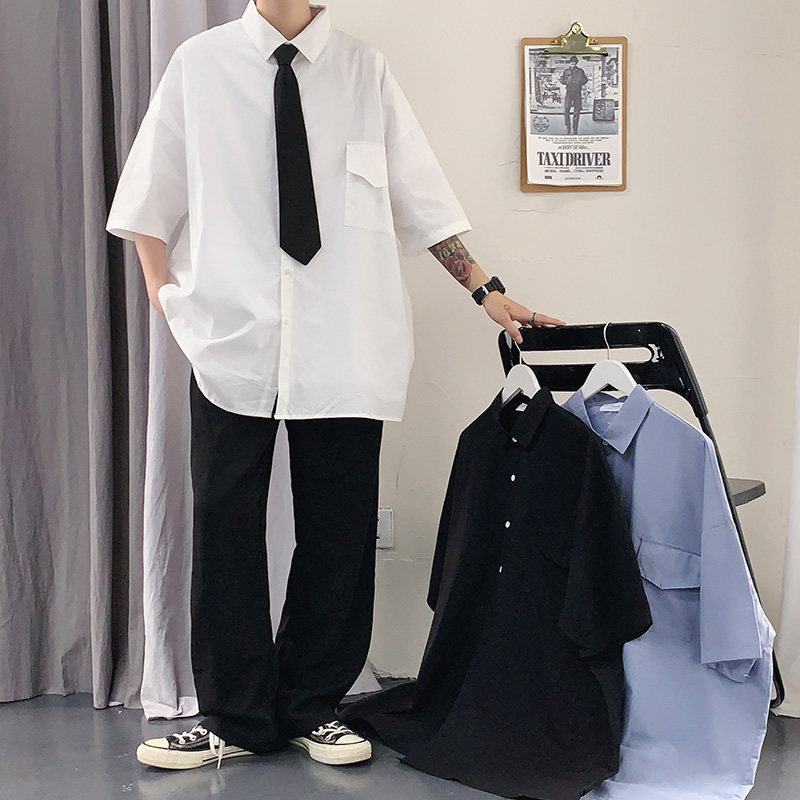 t恤短袖半袖ins潮牌百搭潮流夏季体恤港风宽松衣服A161-W1053图片