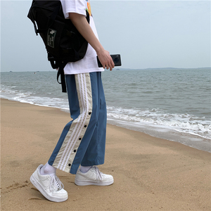 春秋季潮牌牛仔裤韩版潮流宽松直筒休闲长裤A161-G818图片