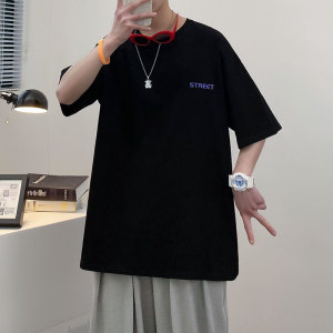 潮牌短袖男T恤夏季新款半袖港风大码ins简约体恤A161-T44-P25图片